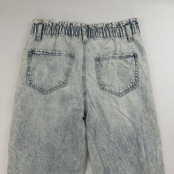 SO Juniors Distressed High Rise Mom Jean Denim 5/27W Paper Bag Waist Light Wash - Picture 11 of 11